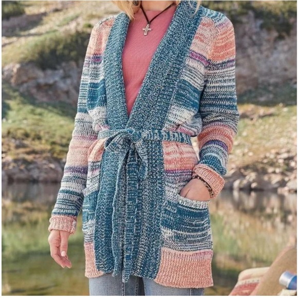 Sundance Hayden Striped Long Knit Duster Cardigan - Picture 1 of 7